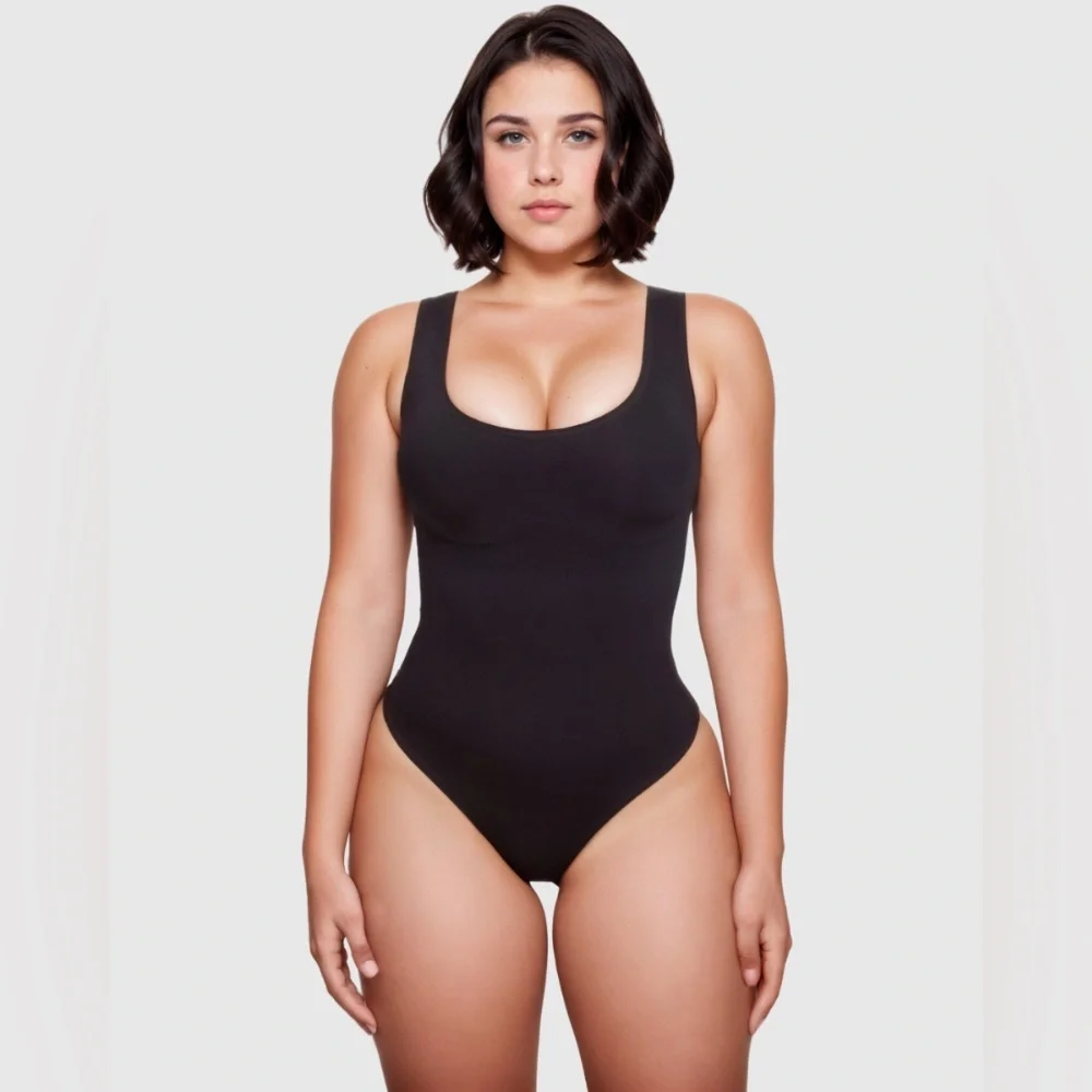 NWT Revenge X Body Square Neck Snatched Bodysuit Black S A95‎